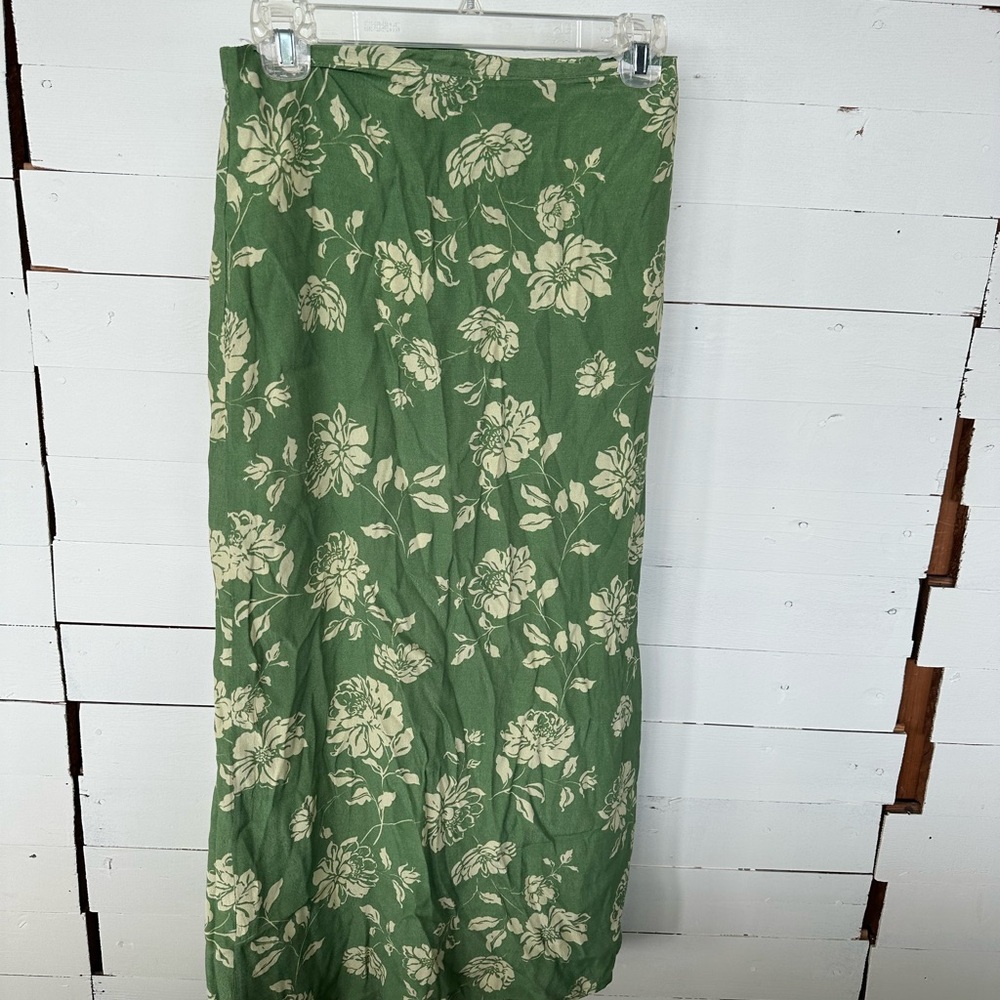 Floral Green Maxi Skirt